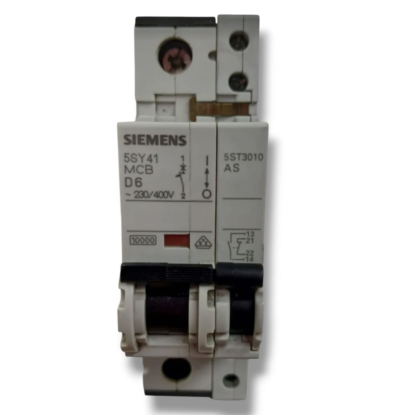 SIEMENS 5SY4106-8 MCB CON 5ST3010 INTERRUPTOR AUTOMATICO CON DETALLE