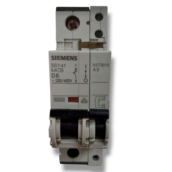SIEMENS 5SY4106-8 MCB CON 5ST3010 INTERRUPTOR AUTOMATICO CON DETALLE