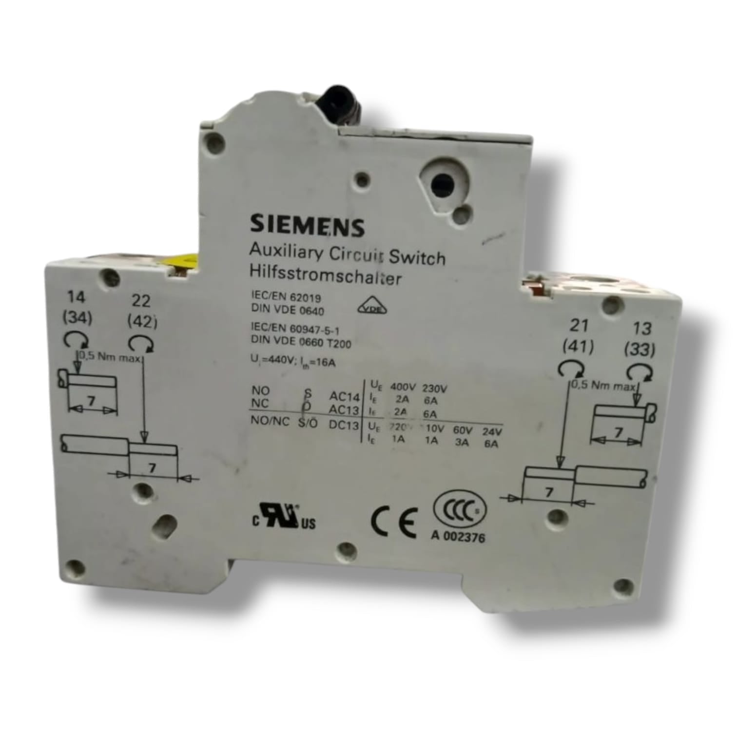 SIEMENS 5SY6103-7 MCB C3 CON 5ST3010 230/400V INTERRUPTOR AUTOMATICO