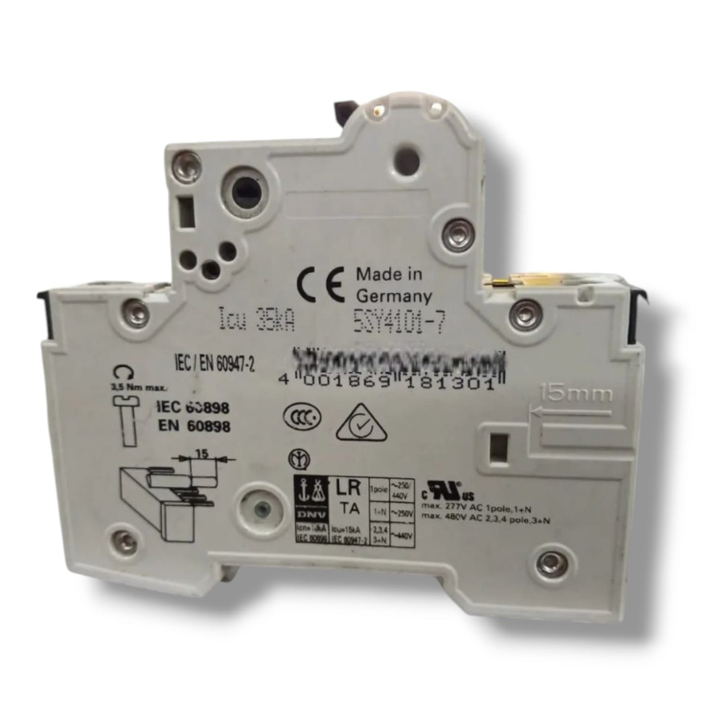 SIEMENS 5SY4101-7 MCB C1+ 5ST3010 230/400V INTERRUPTOR CON DETALLE