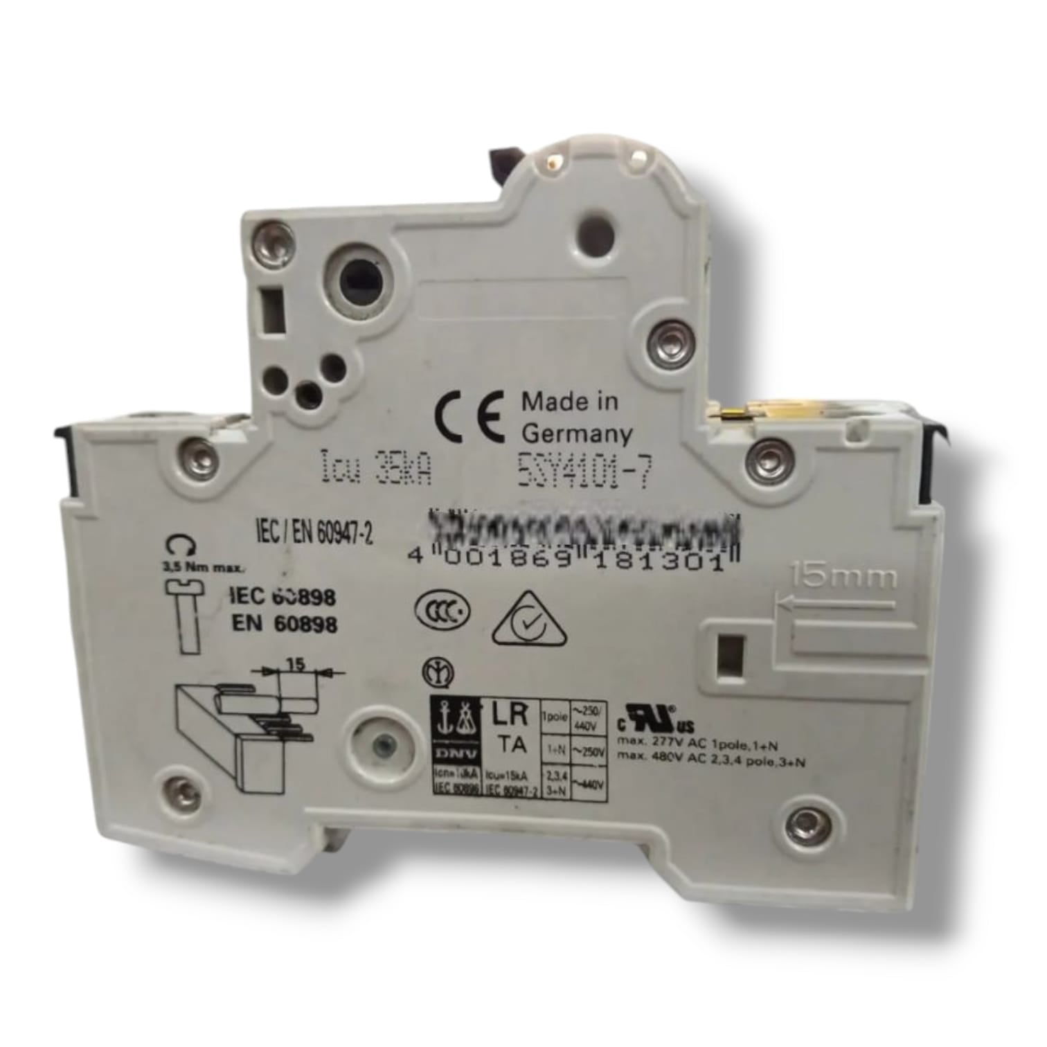 SIEMENS 5SY4101-7 MCB C1+ 5ST3010 230/400V INTERRUPTOR CON DETALLE
