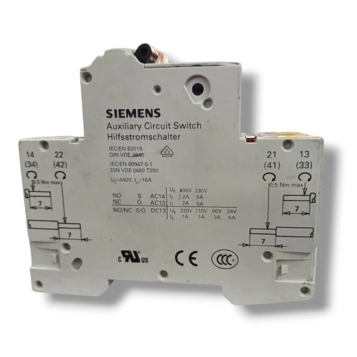 SIEMENS 5SY4101-7 MCB C1+ 5ST3010 230/400V INTERRUPTOR CON DETALLE