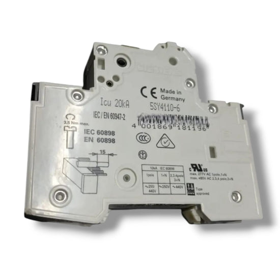 SIEMENS Ssy4110-6MCB B10 INTERRUPTOR AUTOMATICO