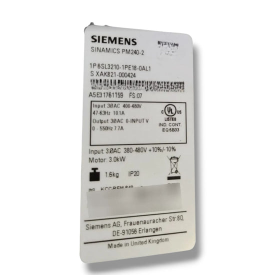 SIEMENS 6SL3210‑1PE18‑0AL1 MODULO DE POTENCIA