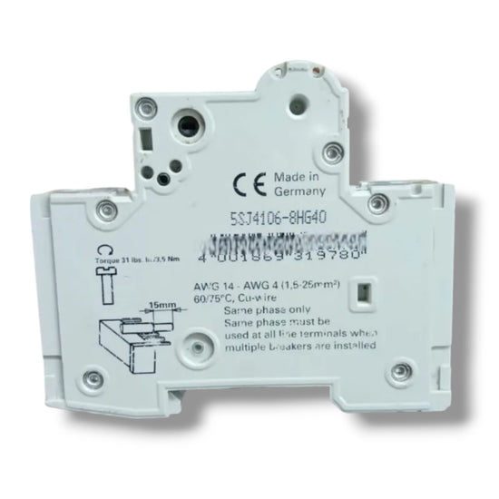 SIEMENS 5SJ4106‑8HG40 INTERRUOTOR AUTOMATICO