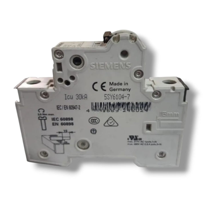 SIEMENS5SY6104-7 MCB C4 INTERRUPTOR TERMOMAGNETICO