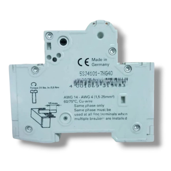 SIEMENS 5SJ4101‑7HG40 INTERRUPTOR AUTOMATICO MINIATURA
