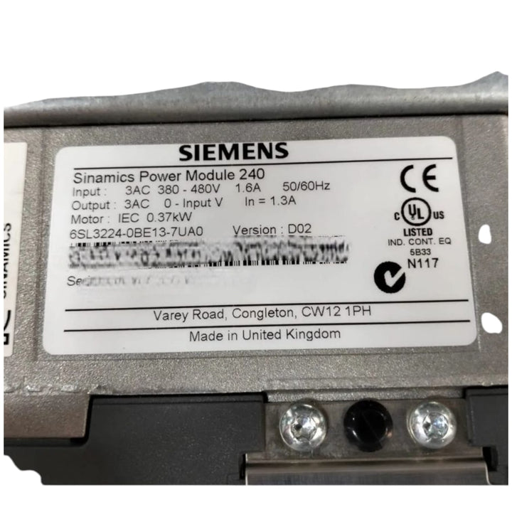 SIEMENS 6sl3224-0be13-7ua0  MODULO DE POTENCIA PM20