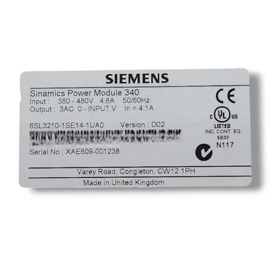 SIEMENS 6SL3210‑1SE14‑1UA0 MODULO DE POTENCIA