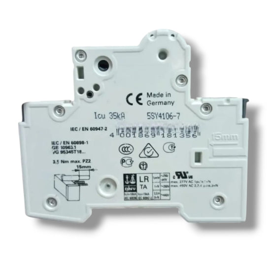 SIEMENS 5SY4106-7 MCB C6 INTERRUPTOR AUTOMATICO