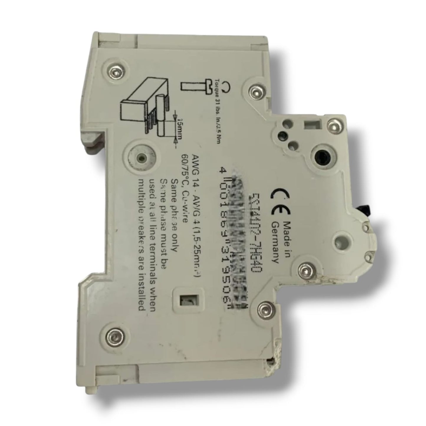 SIEMENS 5SJ4102‑7HG40 MINI INTERRUPTOR AUTOMATICO CON DETALLE