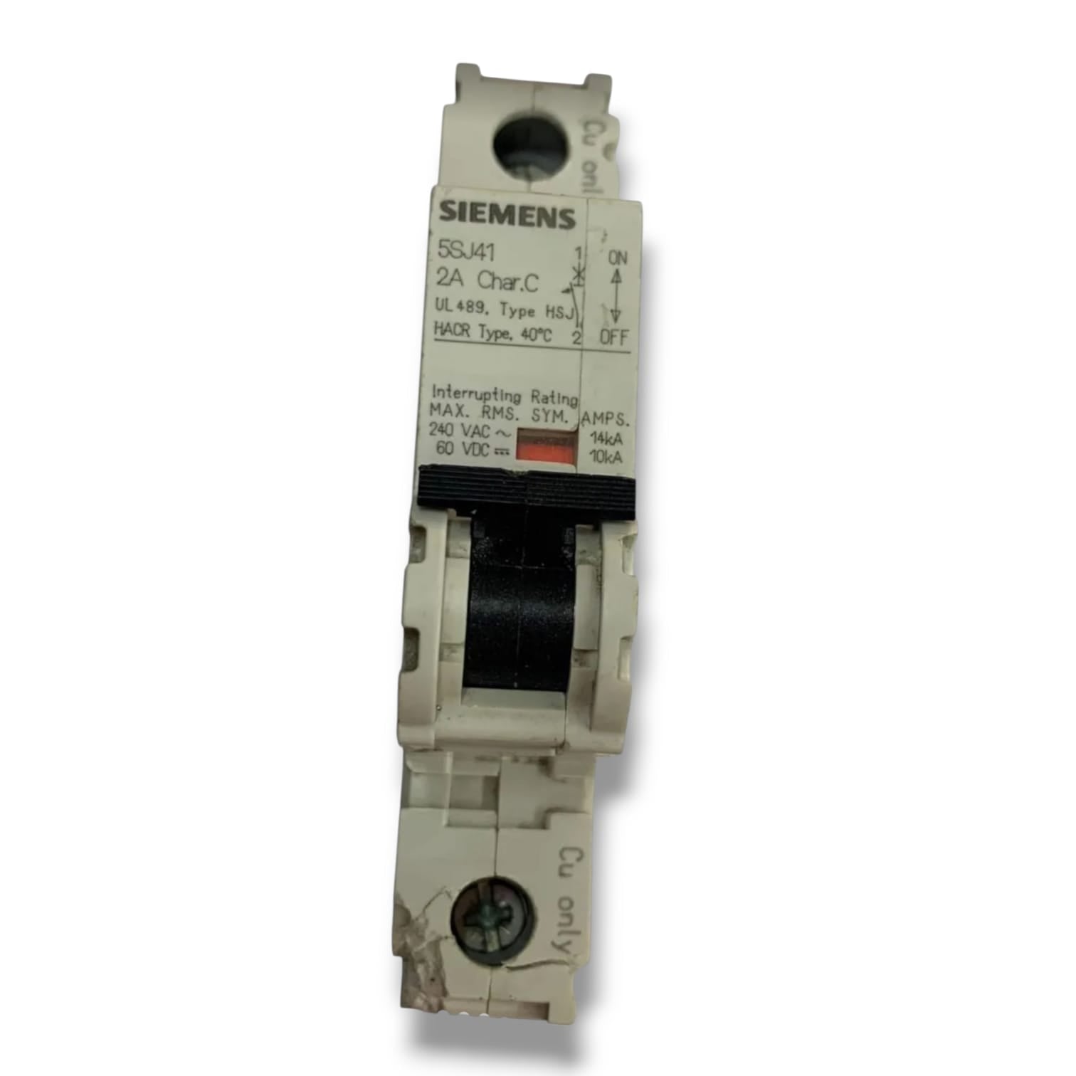 SIEMENS 5SJ4102‑7HG40 MINI INTERRUPTOR AUTOMATICO CON DETALLE