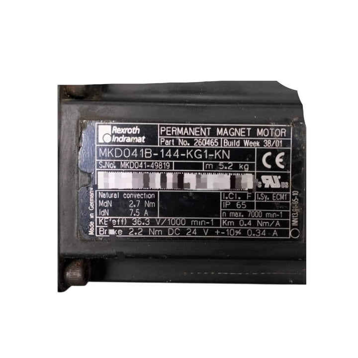 Rexroth Indramat Mkd041b-144-kg1-kn motor síncrono de corriente alterna