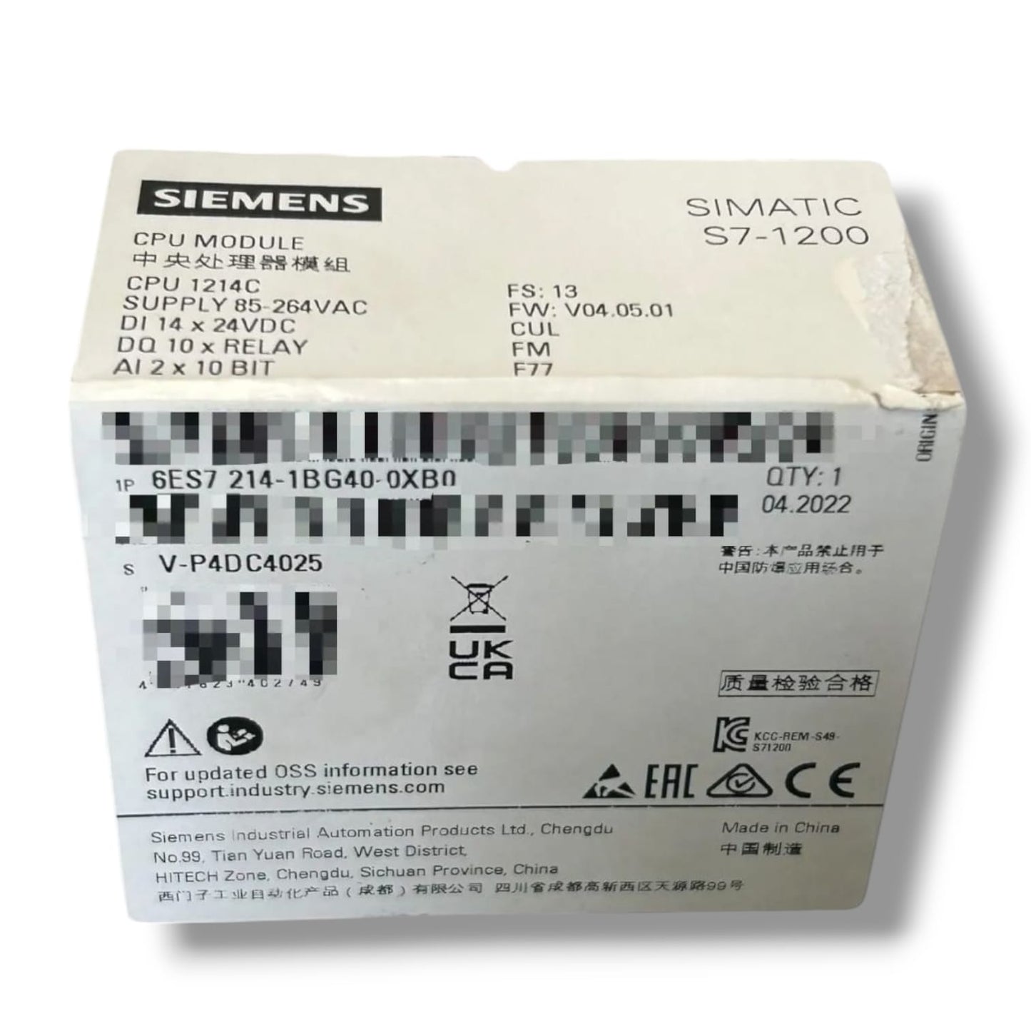 Siemens 6es7 214-1bg40-0xb0 SIMATIC S7-1200