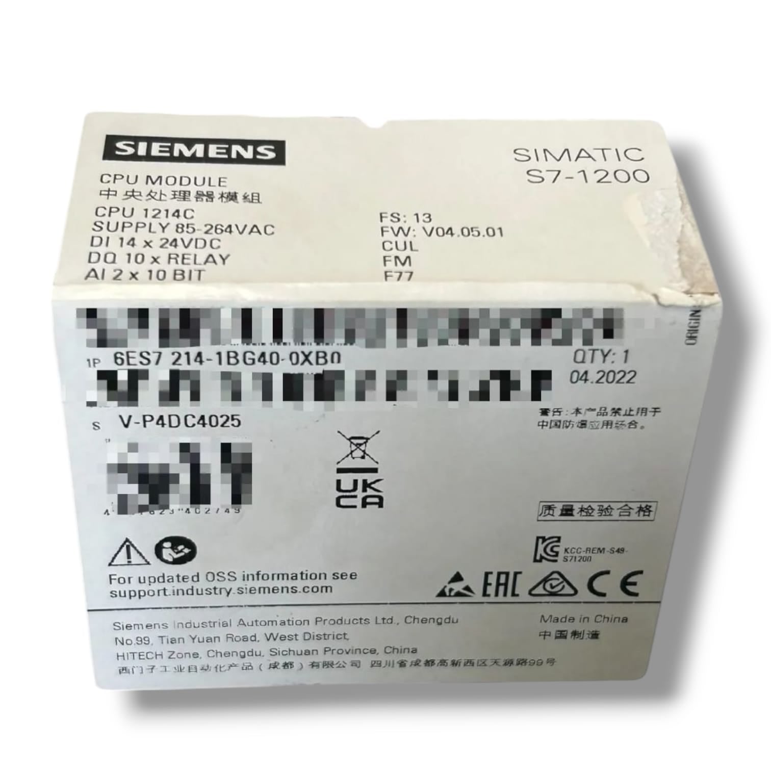 Siemens 6es7 214-1bg40-0xb0 SIMATIC S7-1200