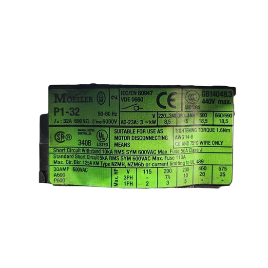 Moeller P1-32 interruptor seccionador rotativo