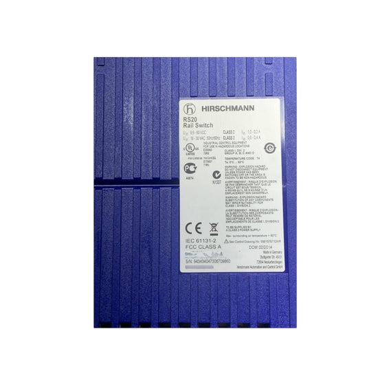 Hirschmann Rs20 Rs20-1600t1t1sdauhh Sin Conector switch Ethernet industrial