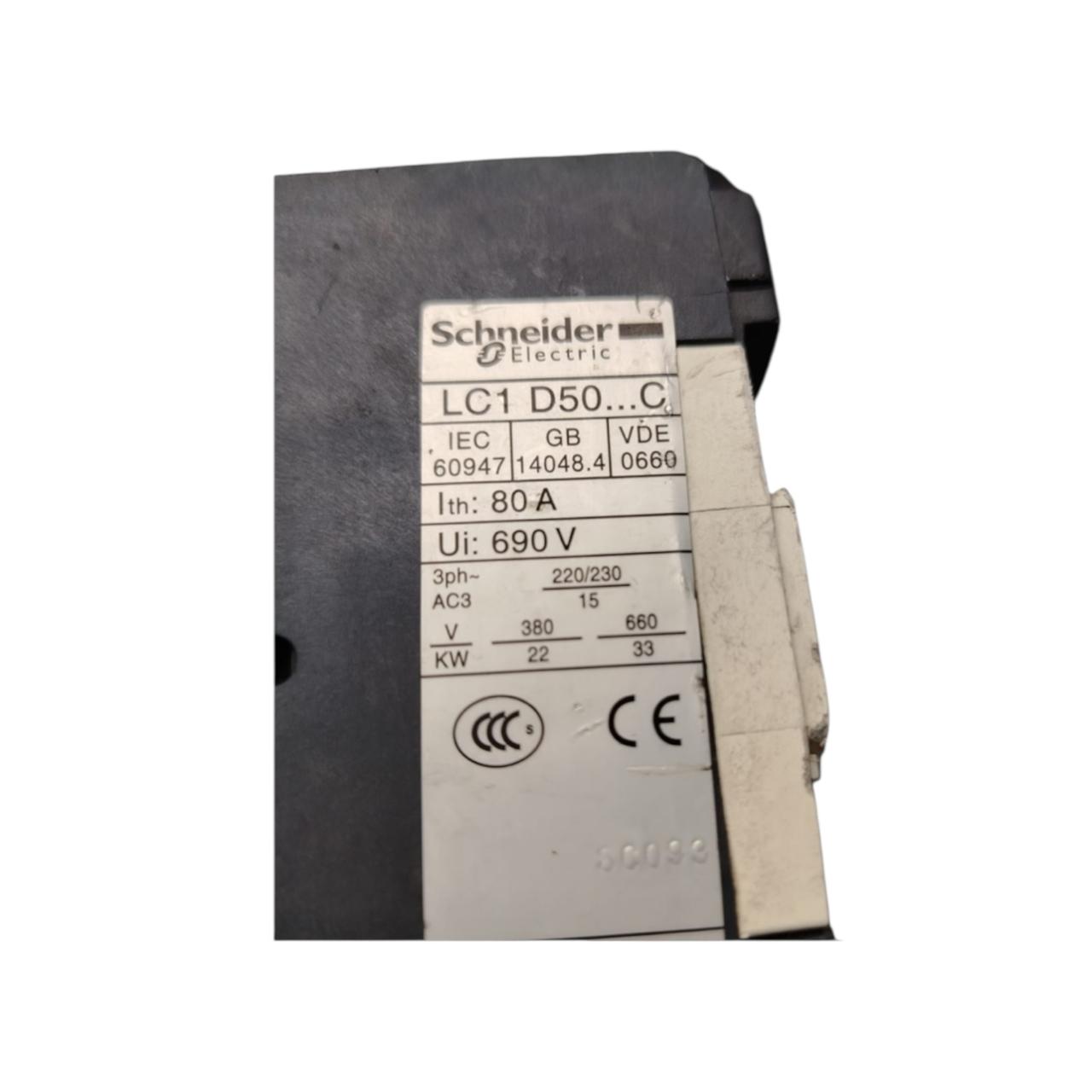 Schneider Electric Lc1d50 C contactor trifásico