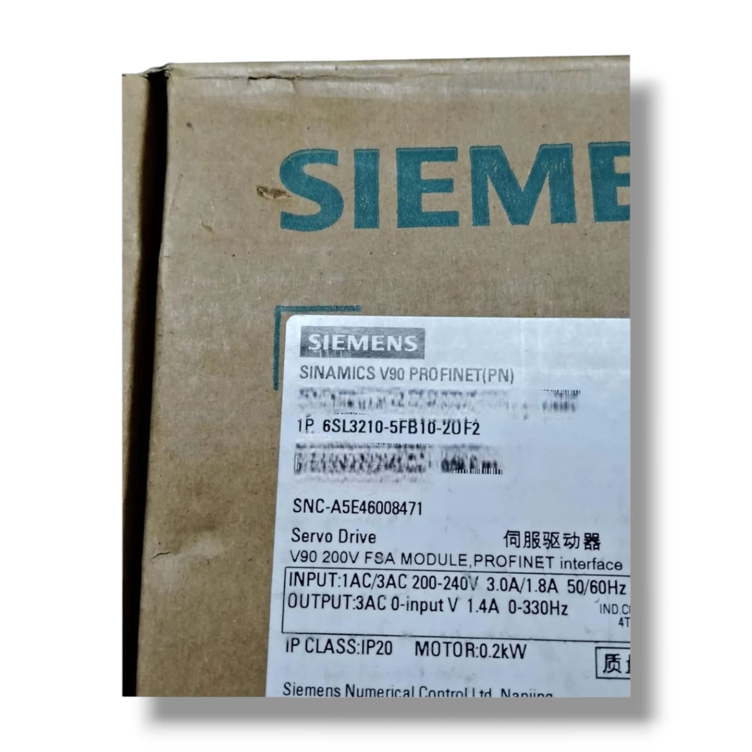 Siemens 6sl3210-5fb10-2uf2 PROFINET V90