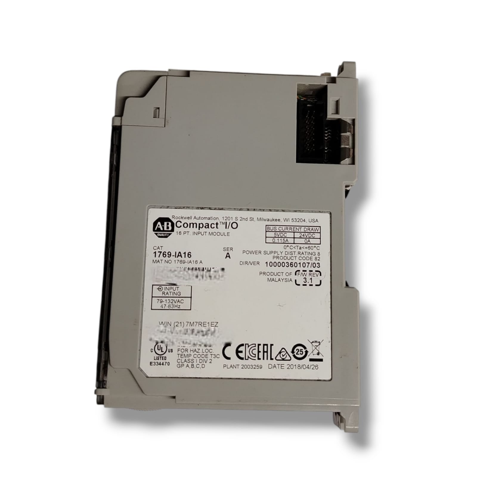 ALLEN BRADLEY 1769-IA16 SER A Módulo de Entrada