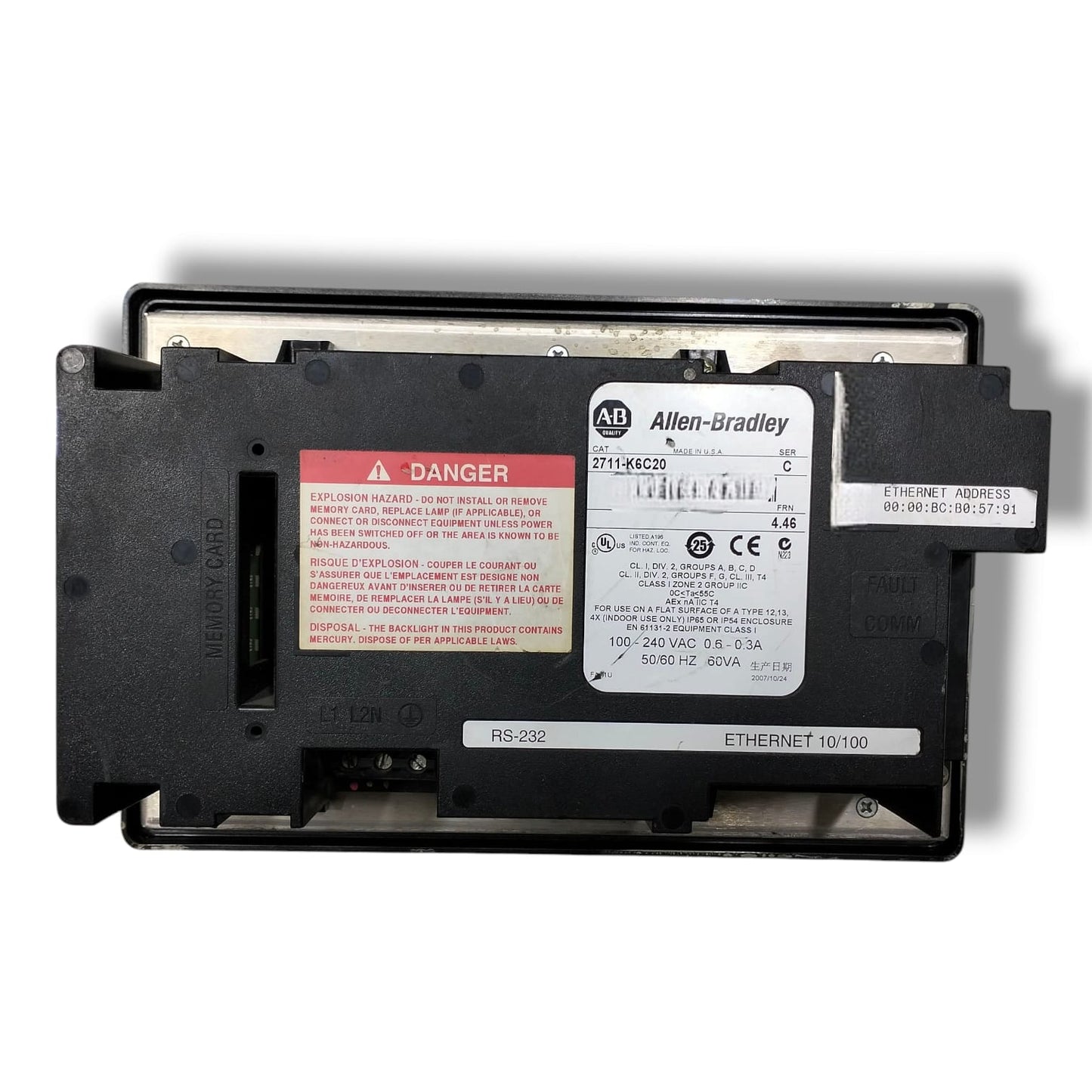 ALLEN BRADLEY 2711-K6C20 PANELVIEW 600
