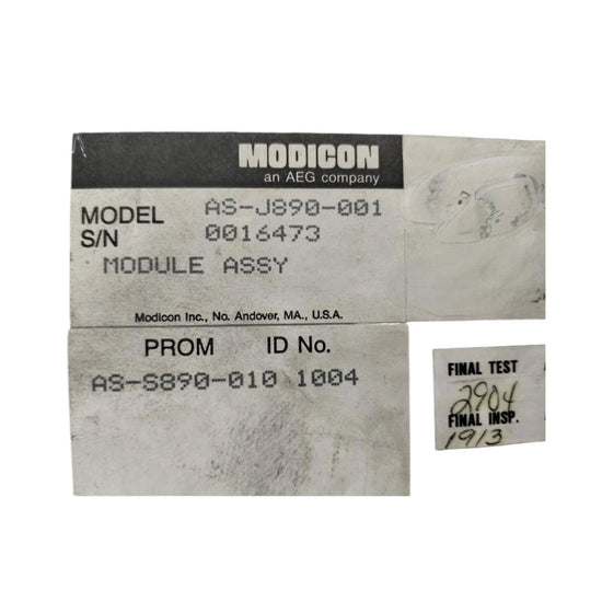 Modicon As-j890-001 módulo procesador de E/S
