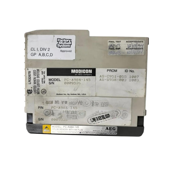 Modicon Pc-a984-145 módulo CPU Con Detalle
