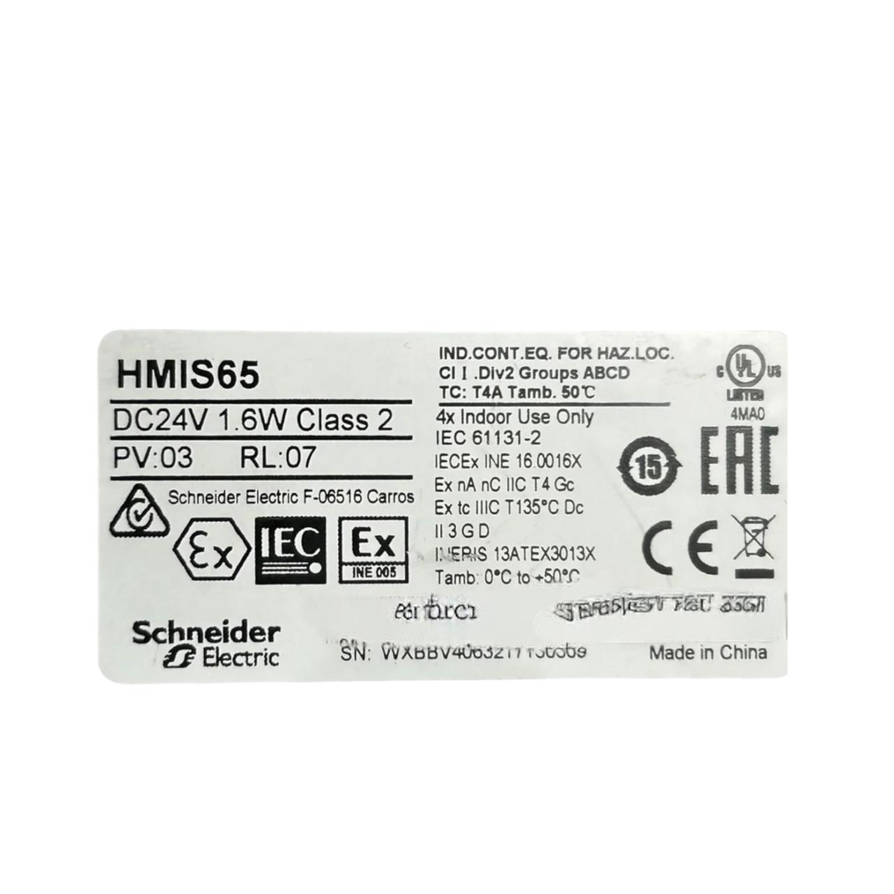 Schneider Electric Hmis65 Dc24v 1.6w Class2 módulo frontal con pantalla táctil