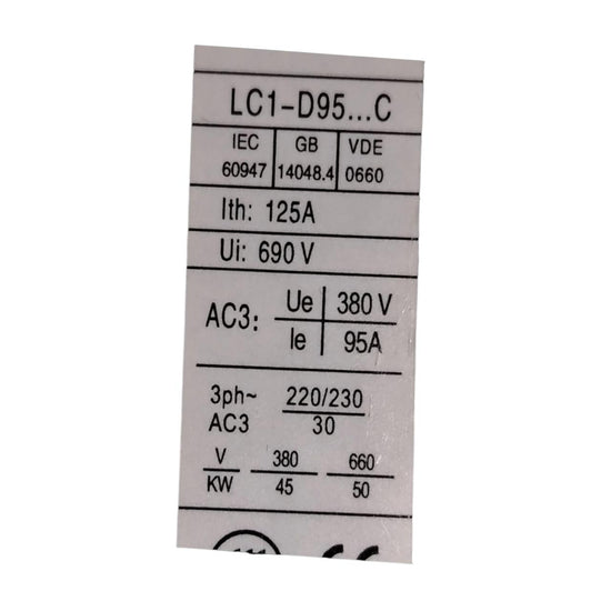 Schneider Electric Lc1d95 contactor eléctrico Con Detalle
