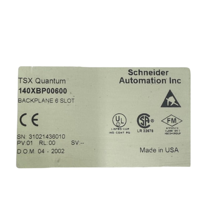 Scheneider 140xbp00600 backplane