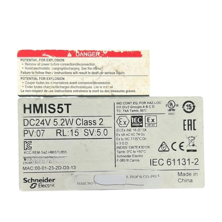 Schneider Electric Hmis5t Dc24v 5.2w Class2 módulo posterior