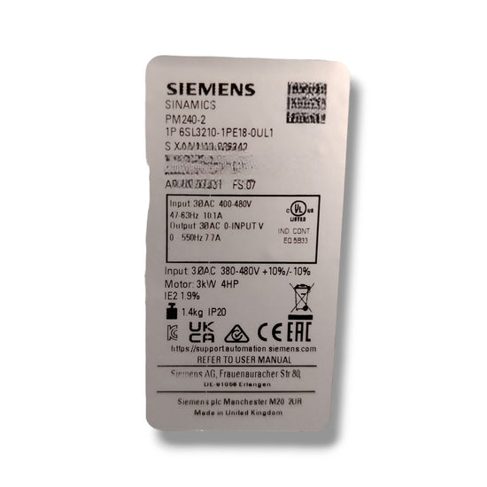 SIEMENS 6SL3210-1PE18-0UL1