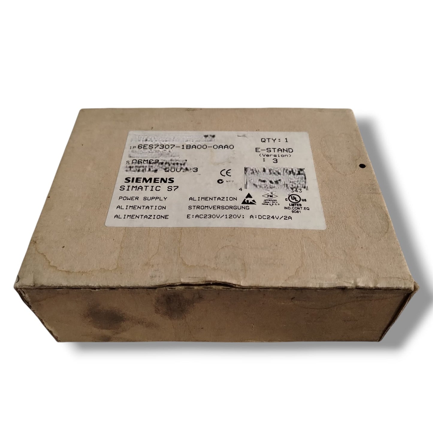 SIEMENS 6ES 7307-1BA00-0AA0 FUENTE DE ALIMENTACION