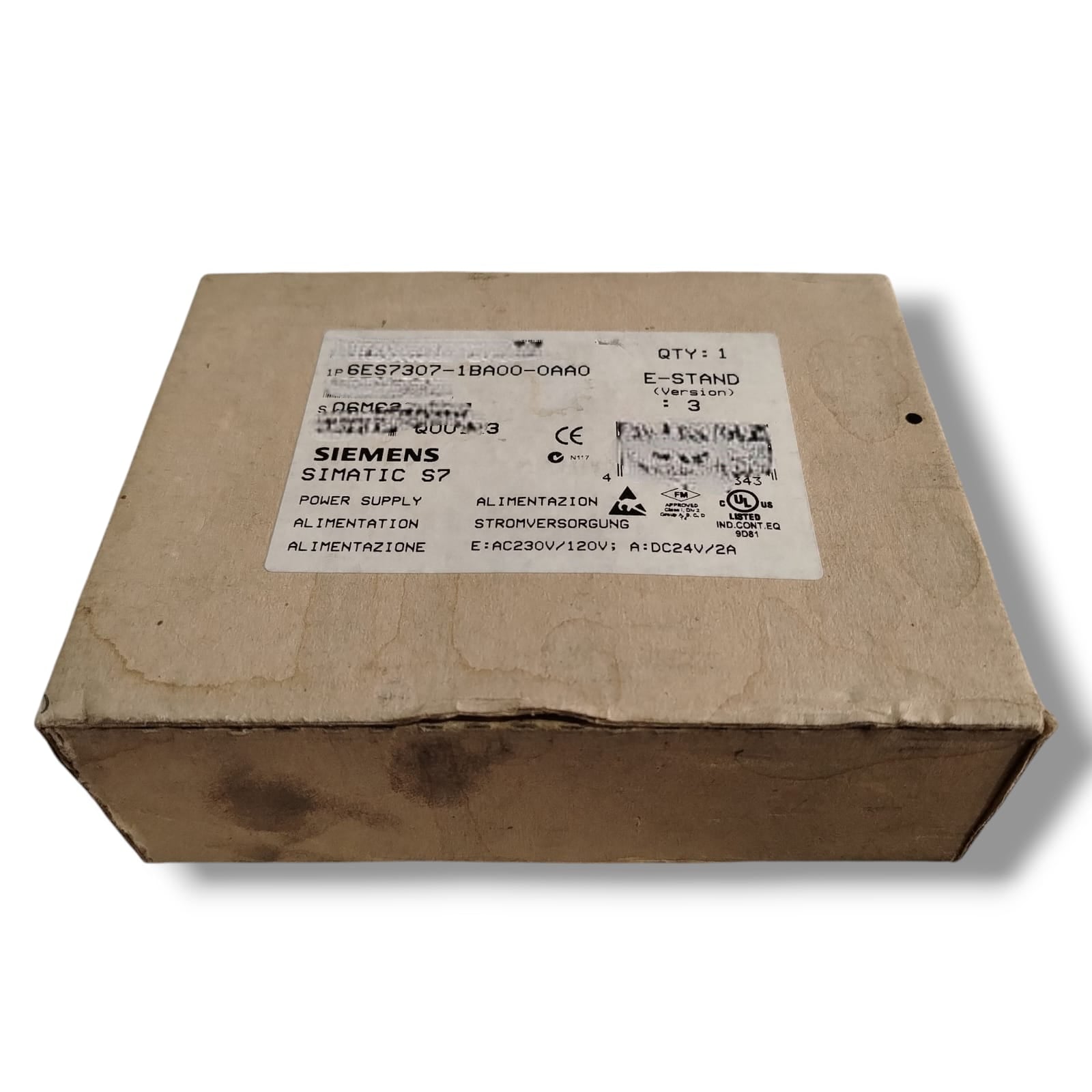 SIEMENS 6ES 7307-1BA00-0AA0 FUENTE DE ALIMENTACION