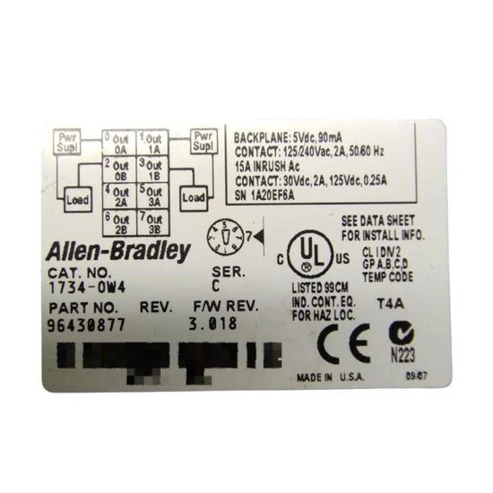 Allen Bradley 1734-ow4 módulo de salidas digitales