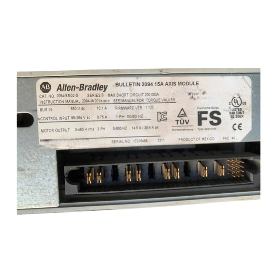 Allen Bradley 2094-bm02-s Ser.b módulo de eje integrado