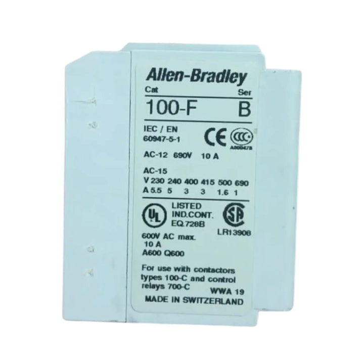Allen Bradley 100-f Ser B bloque auxiliar de contactos