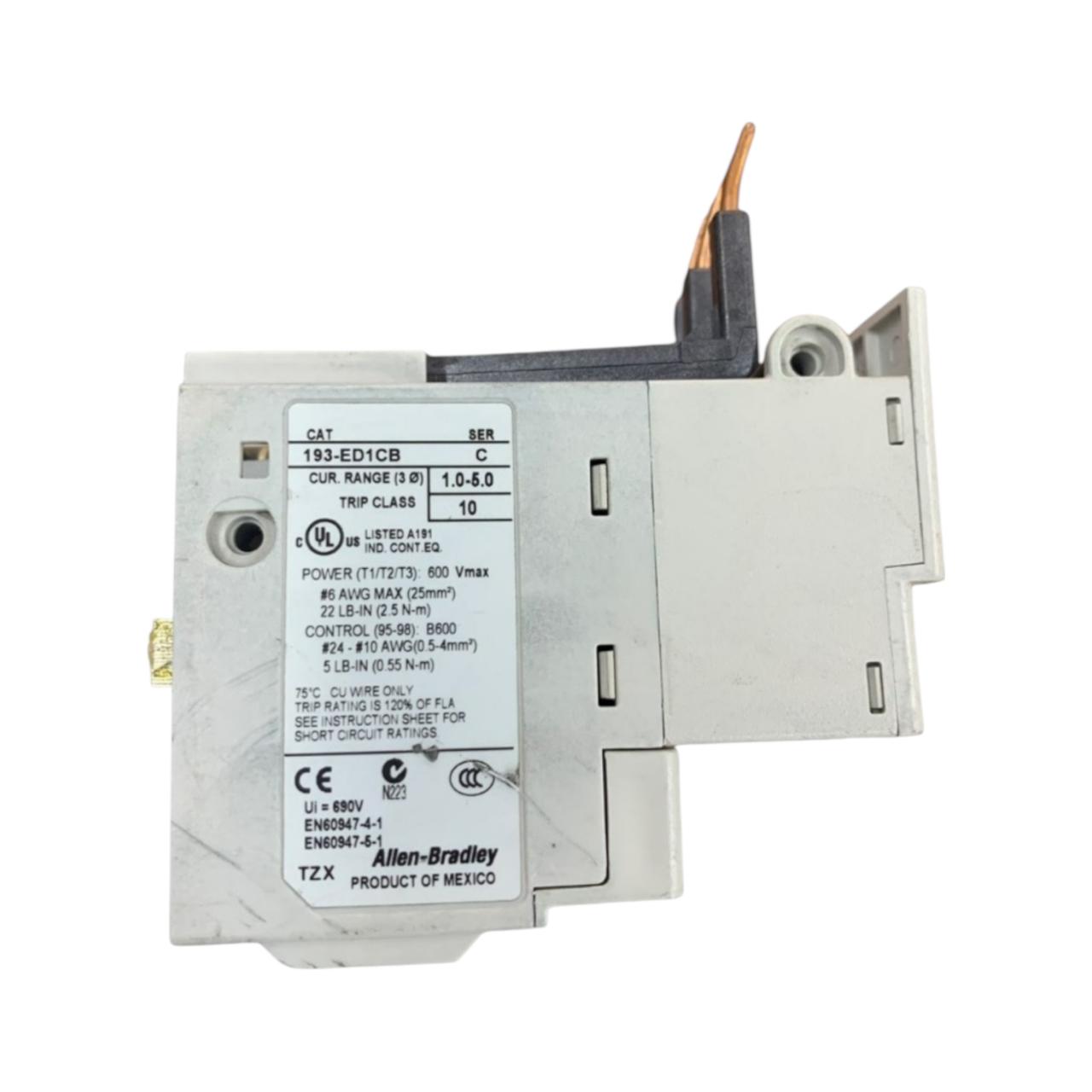 Allen Bradley 193-ed1cb Ser C relé electrónico de sobrecarga