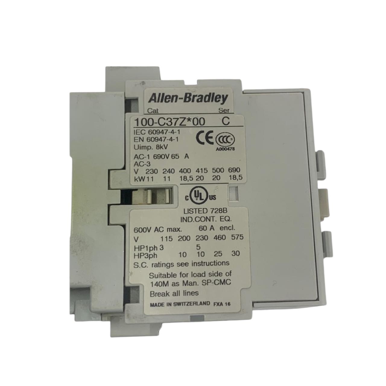 Allen Bradley 100-c37z*00 Ser C contactor trifásico IEC