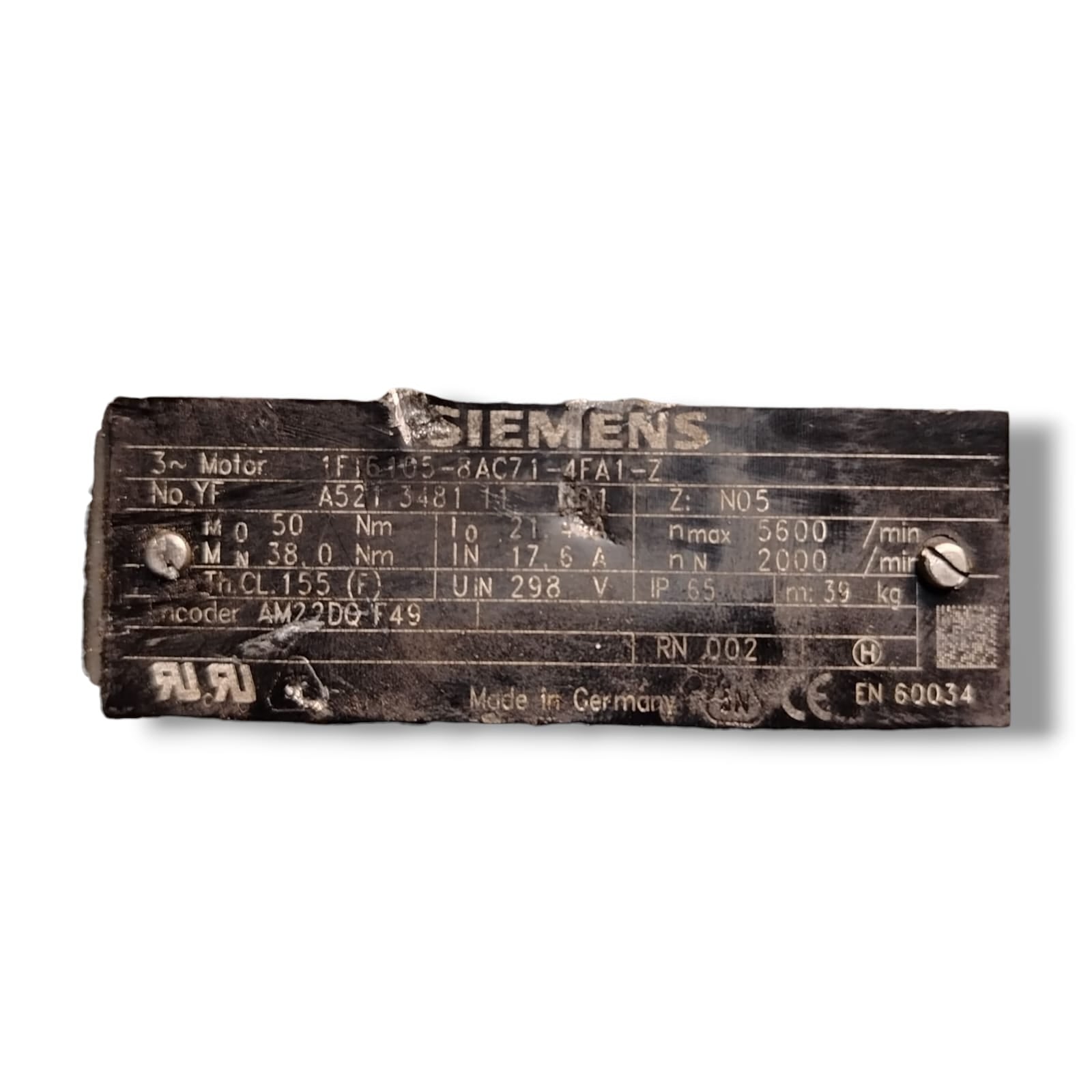 SIEMENS 1FT6105-8AC71-4FA1-Z SERVO MOTOR