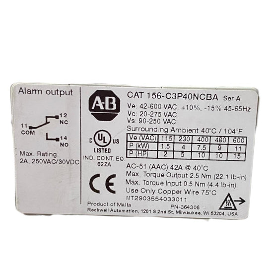 Allen-bradley 156-c3p40ncba contactor de estado sólido trifásico