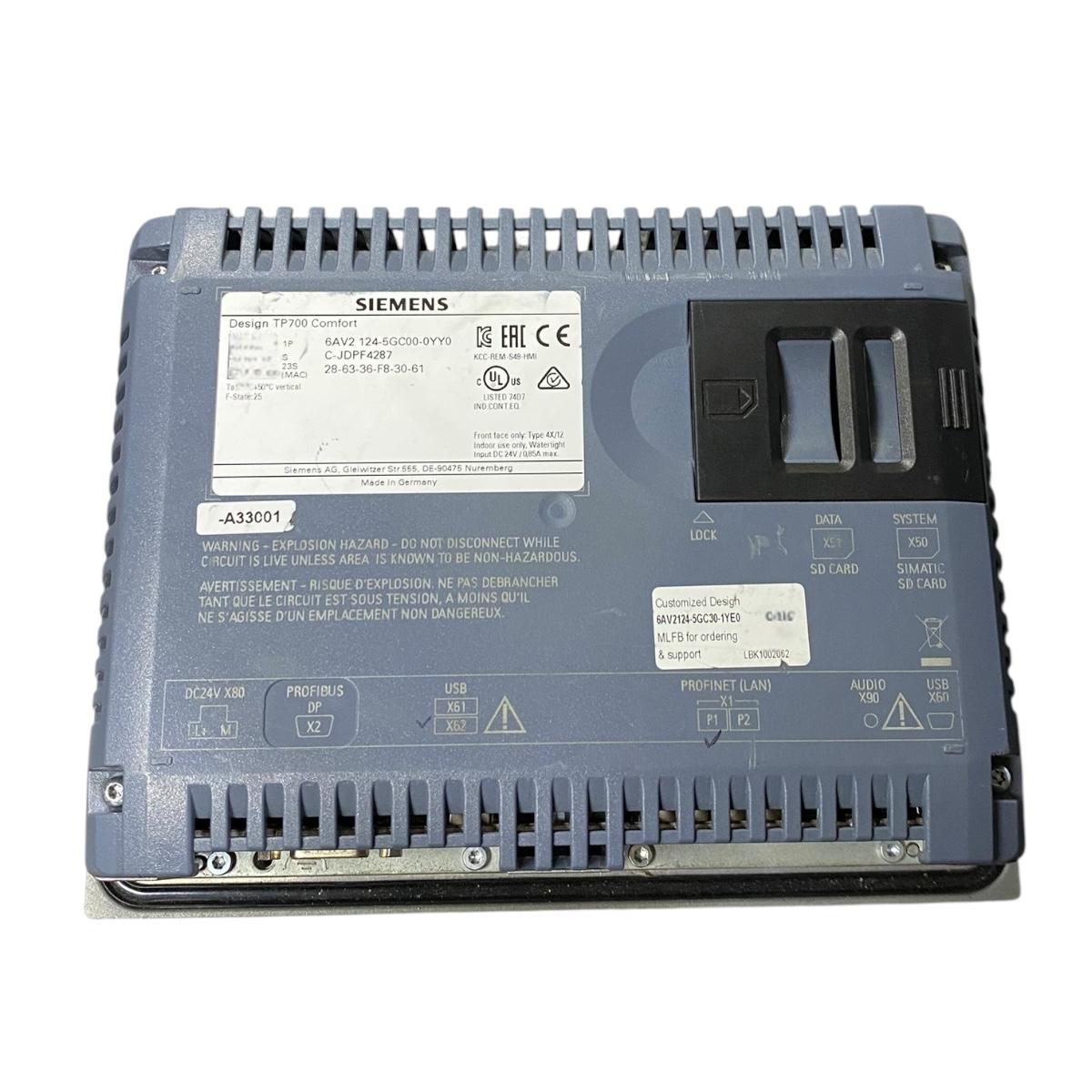 Siemens 6av2 124-5gc00-0yy0 panel HMI