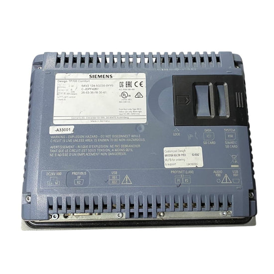 Siemens 6av2 124-5gc00-0yy0 panel HMI
