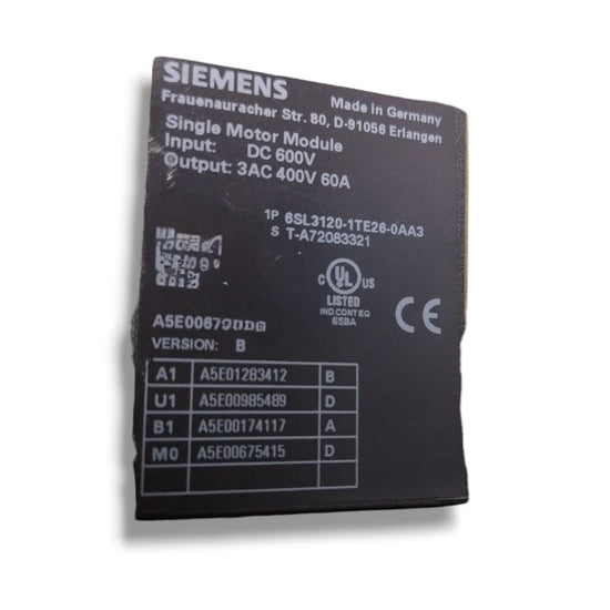 SIEMENS 6SL3120-1TE26-0AA3 SERVOMOTOR