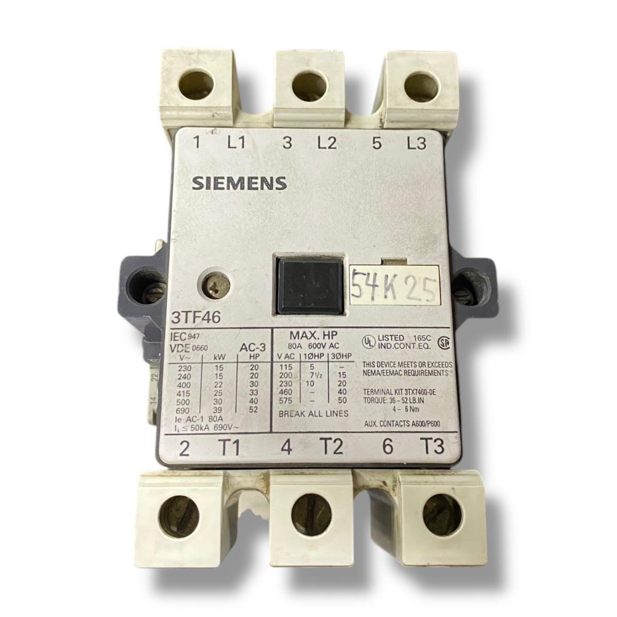 Siemens 3tf46 22-0ap0 Contactor trifásico