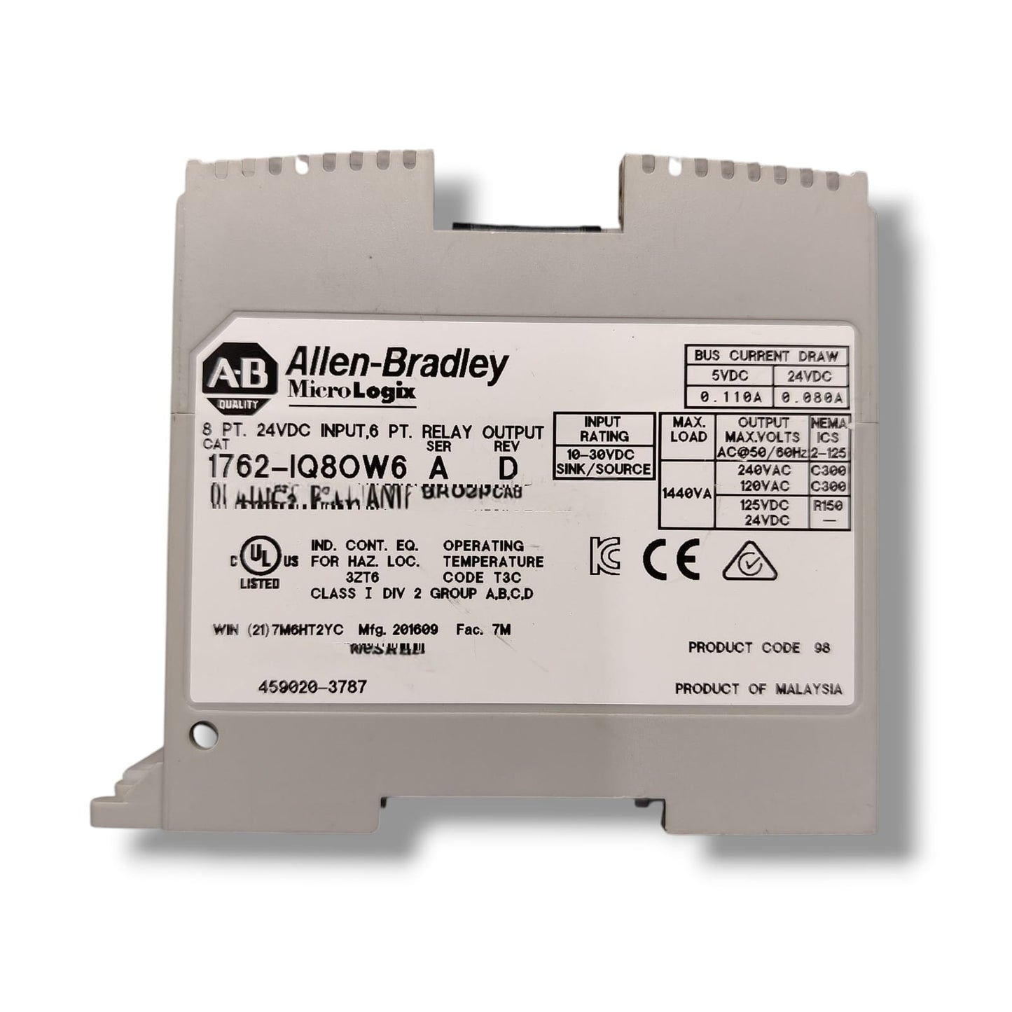 ALLEN BRADLEY 1762-IQ8OW6 MODULO DE ENTRADA Y SALIDA