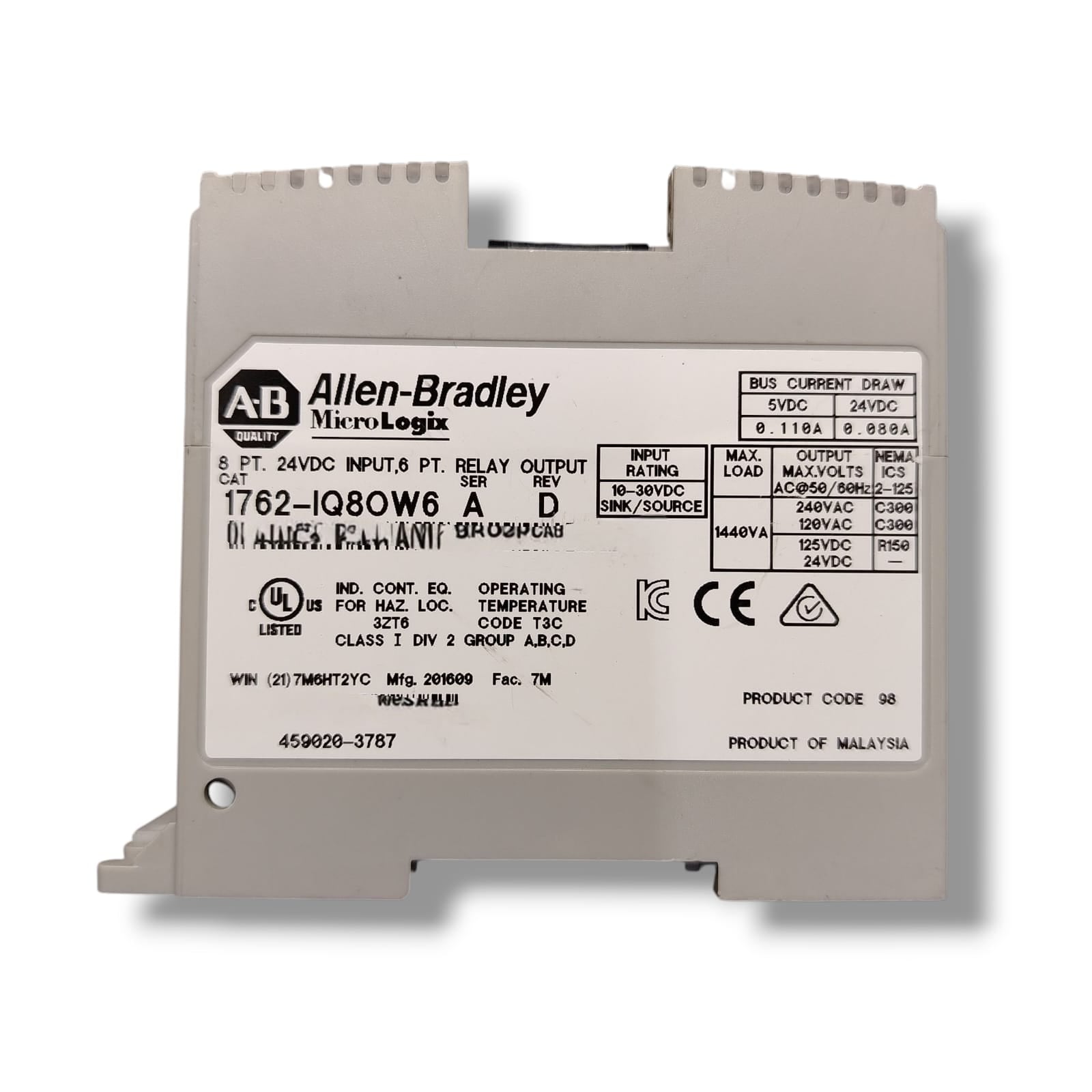 ALLEN BRADLEY 1762-IQ8OW6 MODULO DE ENTRADA Y SALIDA