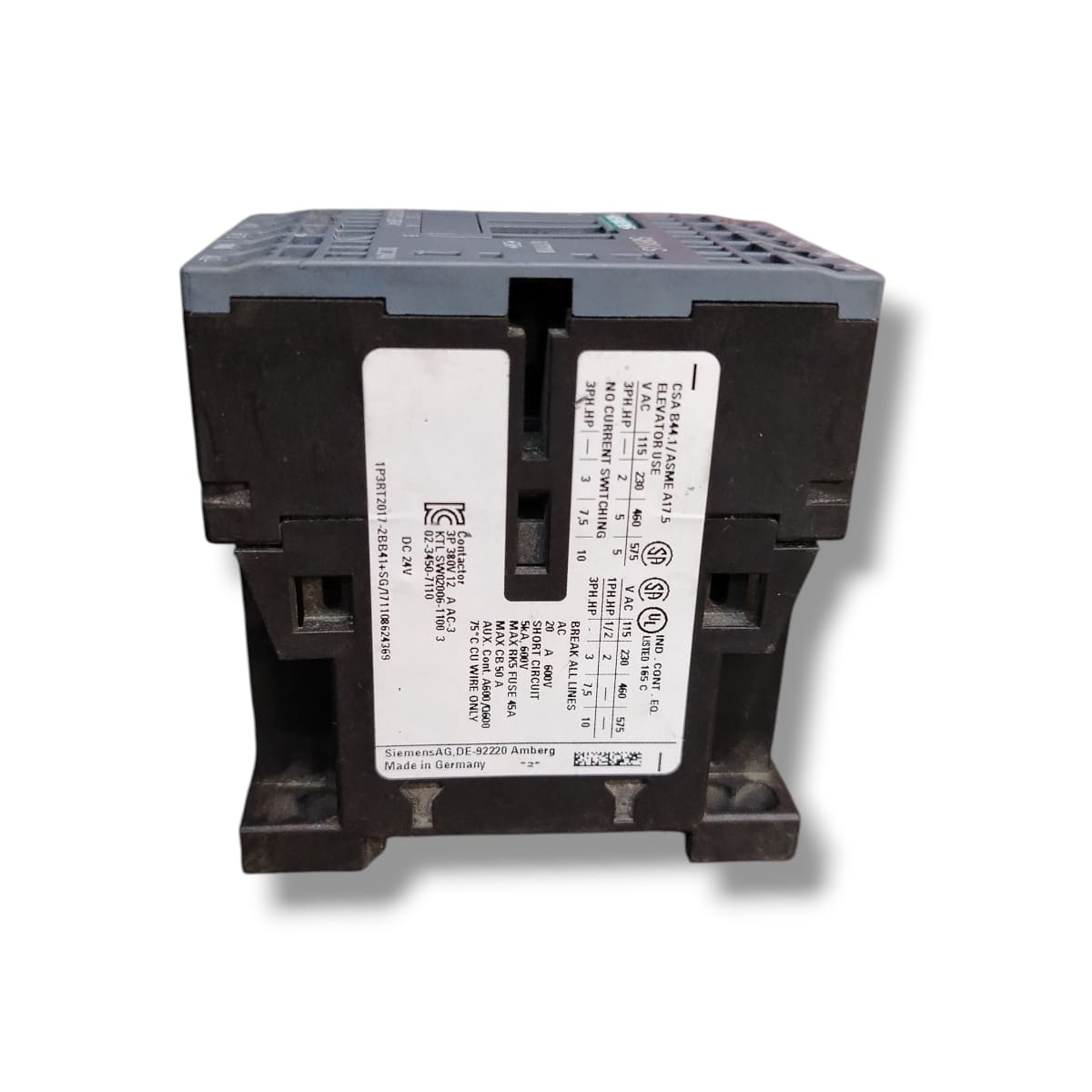 SIEMENS 3RT2017-2BB41 CONTACTOR
