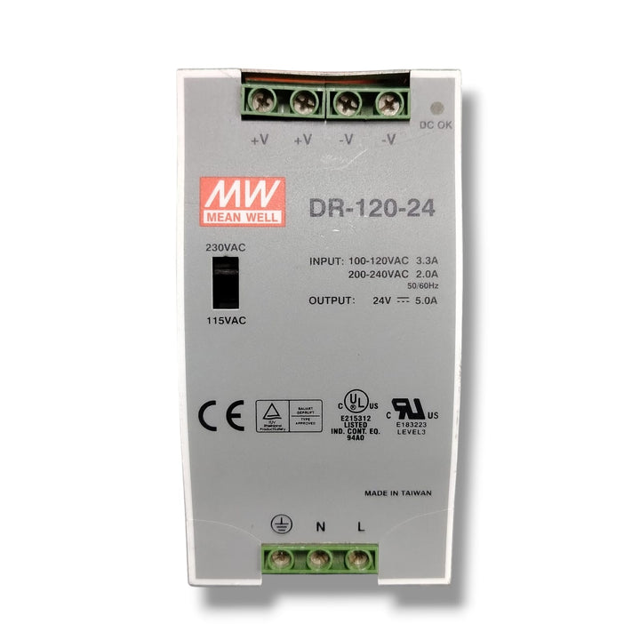 MEAN WELL DR-120-24 FUENTE DE PODER CON DETALLE