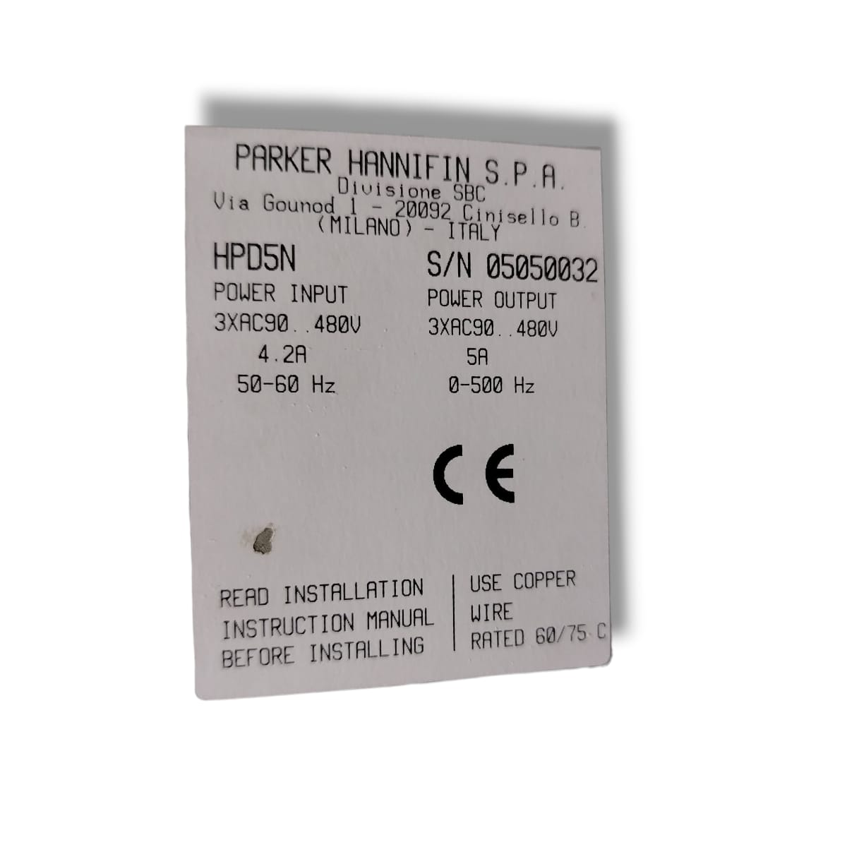 PARKER HANNIFIN HPD5N SERVODRIVE